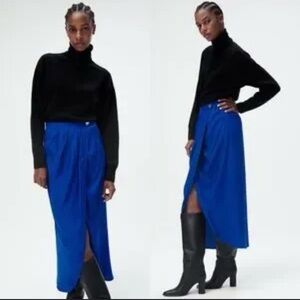 Zara Asymmetrical Skirt in Vibrant Blue